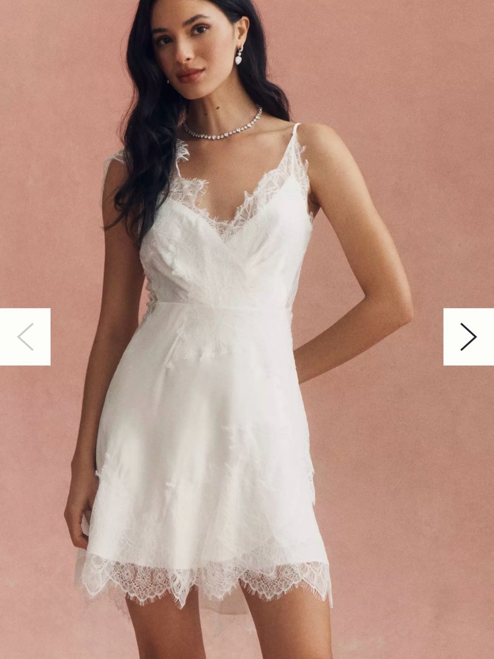 BHLDN Lace wrap V-neck mini dress from Anthropologie